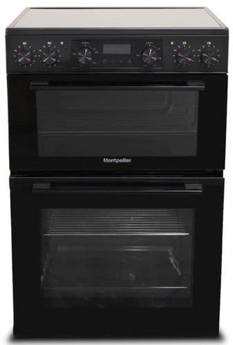 MONTPELLIER 60cm Freestanding Electric Cooker with Double Oven Black MDAFCD60FK