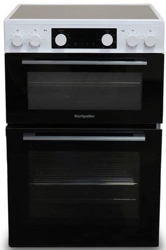 MONTPELLIER 60cm Freestanding Electric Cooker with Double Oven White MDAFCD60FW