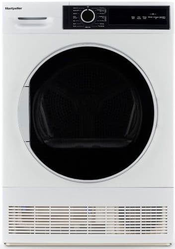 MONTPELLIER Condenser Tumble Dryer 8kg Load with Sensor Dry White MTDC8SDW