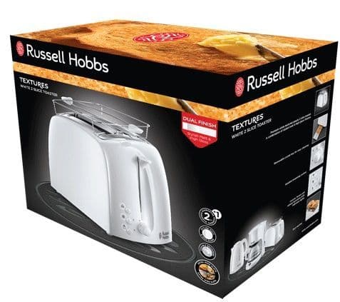 RUSSELL HOBBS Textures 2 Slice Toaster White 21640