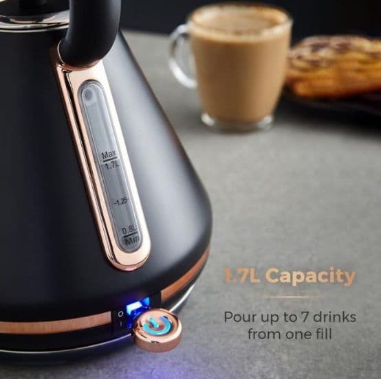 TOWER Cavaletto 1 7l Pyramid Kettle Blue and Rose Gold T10044MNB