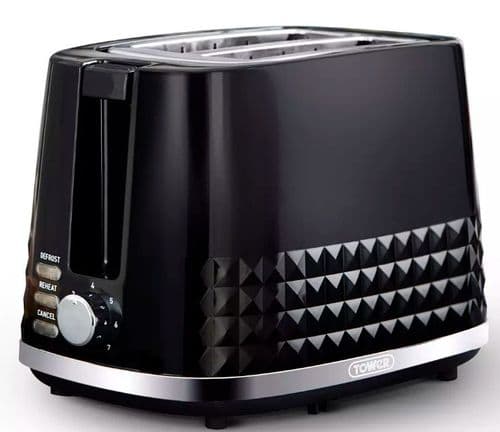 TOWER Solitaire 2 Slice Toaster Black T20082BLK