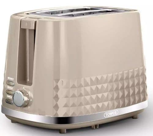 TOWER Solitaire 2 Slice Toaster Mushroom Beige T20082MSH
