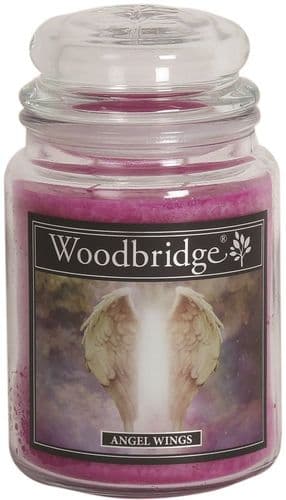 WOODBRIDGE Large Scented Candle Jar Angel Wings