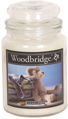 WOODBRIDGE Large Scented Candle Jar Clean Linen
