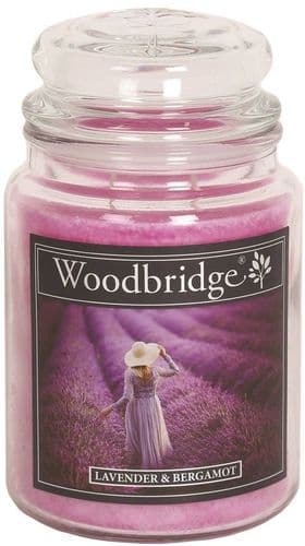 WOODBRIDGE Large Scented Candle Jar Lavender & Bergamot