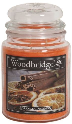 WOODBRIDGE Large Scented Candle Jar Orange Cinnamon
