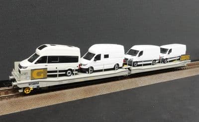 Jouef HJ6208 GEFCO Ladks 3 Axle Flat Wagon