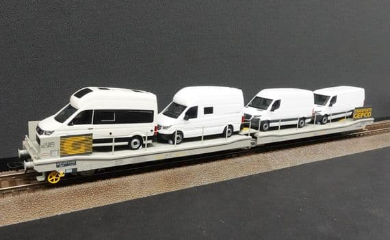 Jouef HJ6208 GEFCO Ladks 3 Axle Flat Wagon