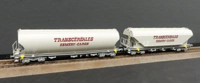 Jouef HJ6314 SNCF 2 x Grain hopper Transcéréales – Esmery-Caron