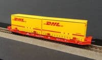 Mehano 28411 DB Cargo Sgkkms698 Flat Wagon w/DHL Containers