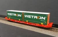 Mehano 28412 DB Cargo Sgkkms698 Flat Wagon w/Wetron Containers