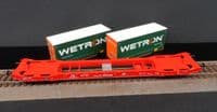 Mehano 28412 DB Cargo Sgkkms698 Flat Wagon w/Wetron Containers