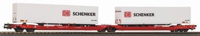 PIKO 24626 Expert DB AG T3000e Flat Wagon w/DB Schenker Containers