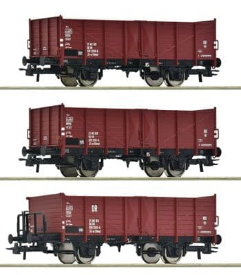 Roco 6600146 DR set of 3 gondola wagons
