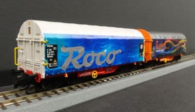 Roco TT 6680022 DB AG set of 2 Tarpaulin wagons
