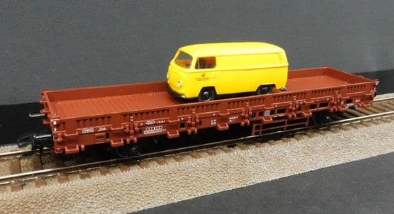 SH Trix 24201-07 DB Low sided wagon with postal vehicle load