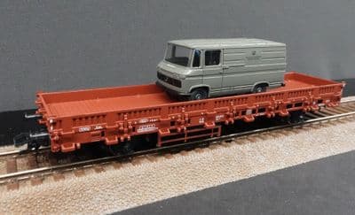 SH Trix 24201-12 DB Low sided wagon with postal vehicle load