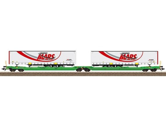 Trix 24473 CF Sdggmrss (T3000e) Dbl Flat Wagon Mars Load