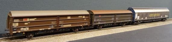 Trix Marklin 47349 DBAG Hbis-ww299 Heavily Weathered Van Set  of 3