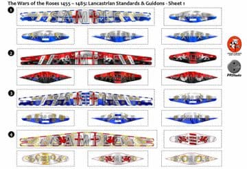 BFL3200a1 The Wars of the Roses (1455 - 1485): Lancastrian Standards & Guidons - Sheet 1
