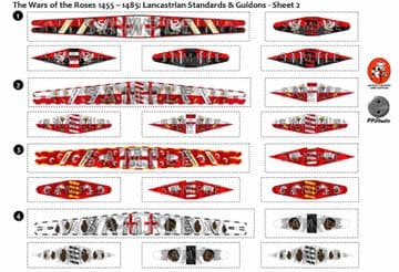 BFL3200b1 The Wars of the Roses (1455 - 1485): Lancastrian Standards & Guidons - Sheet 2