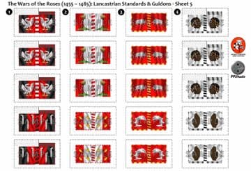 BFL3200b2 The Wars of the Roses (1455 - 1485): Lancastrian Rectangular Guidons - Sheet 5