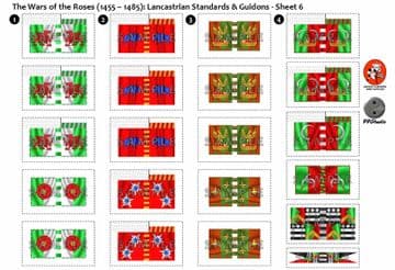 BFL3200c2 The Wars of the Roses (1455 - 1485): Lancastrian Rectangular Guidons - Sheet 6