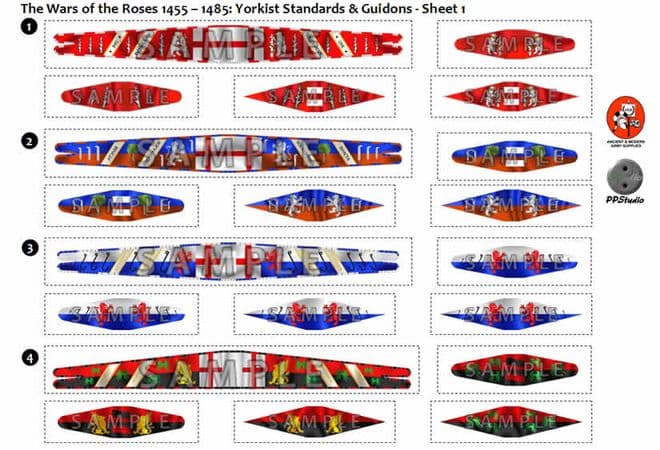 BFL3210a1 The Wars of the Roses (1455 - 1485): Yorkist Standards & Guidons - Sheet 1