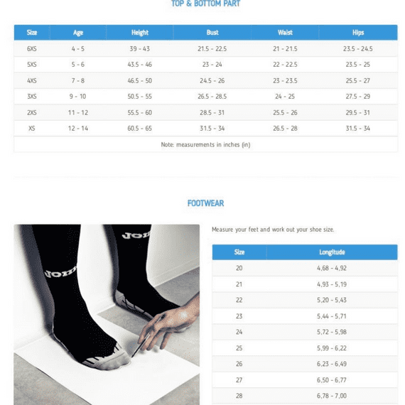 CHILD SIZE GUIDE