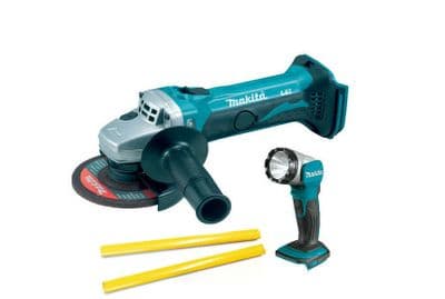 Angle Grinder Makita DGA452Z 18v 115mm LXT DML802 Torch 2 FREE Carpenter Pencils