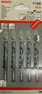 Bosch 5 pack T119B Jigsaw blades wood cutting plywood softwood