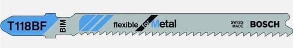 Bosch Jigsaw Blade T118BF Flexible For Metal Pack of 5