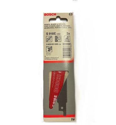 Bosch Metal Reciprocating Saw Blade S918E Blades 150mm S918E HSS (2Pk)