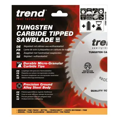 CSB/16540TB - Trend Wood Cordless Circular Saw Blade 165mm x 30mm x 40T
