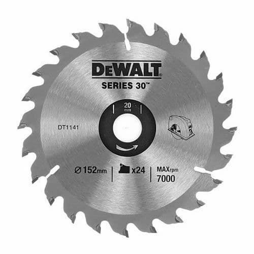 DeWalt DT1141 Circular Saw Blade 152 x 20mm x 24 Teeth Construction Series 30