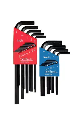 Eklind 10022 Hex L-Key Allen Wrench Combo- Long Inch + Short MM (2 Sets 22pc)