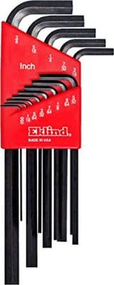 EKLIND 10213 Hex Key Set 0.050 - 3/8 Inch L-shaped