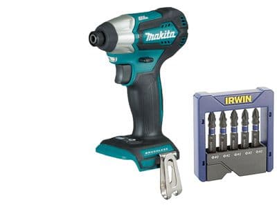 Makita DTD155Z 18V Brushless Impact Driver Body with Irwin 5 Piece Bit Set