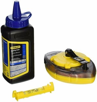 STANLEY 0-47-465 POWERWINDER™ Chalk Line Reel (30m) with Blue Chalk and Level