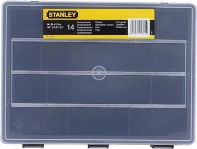 Stanley 1-92-761 Assortment Box 14 Compartments 34x5.7 x 26cm Durable Organiser