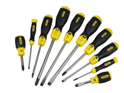 Stanley 5-64-977 Cushion Grip Screwdriver Set Flared / Phillips 10pc STA564977
