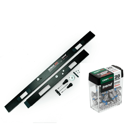 TREND H/JIG/A TWO PIECE PRO HINGE JIG  With 20 Pz 2 Pro Craft Bits 25mm