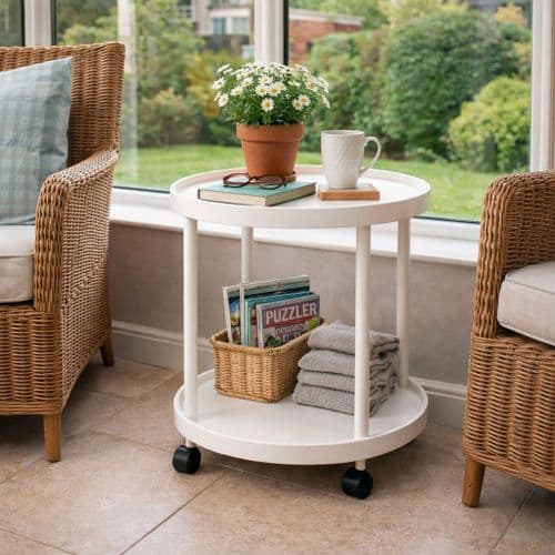 2-Tier Side Table with Casters