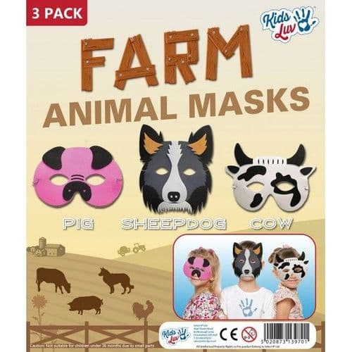 Farm Animal Masks - 3 Pack