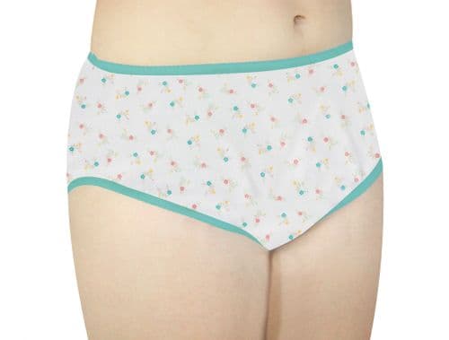 Ladies Cotton Floral Incontinence Pants - 100ml