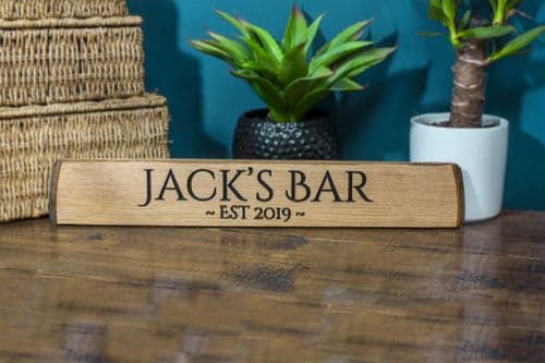 Personalised Oak Bourbon Barrel Lid Sign