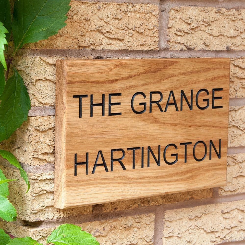 thumbnail image 2 of Personalised Oak Wooden House Name Sign – Hand Carved & Painted – Custom Outdoor Plaque 2 of 2
