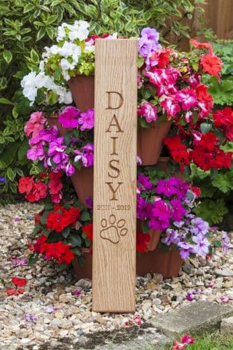Personalised Oak Pet Memorial Post