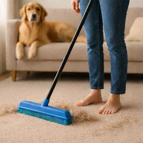 Rubber Broom & Hand Brush Set